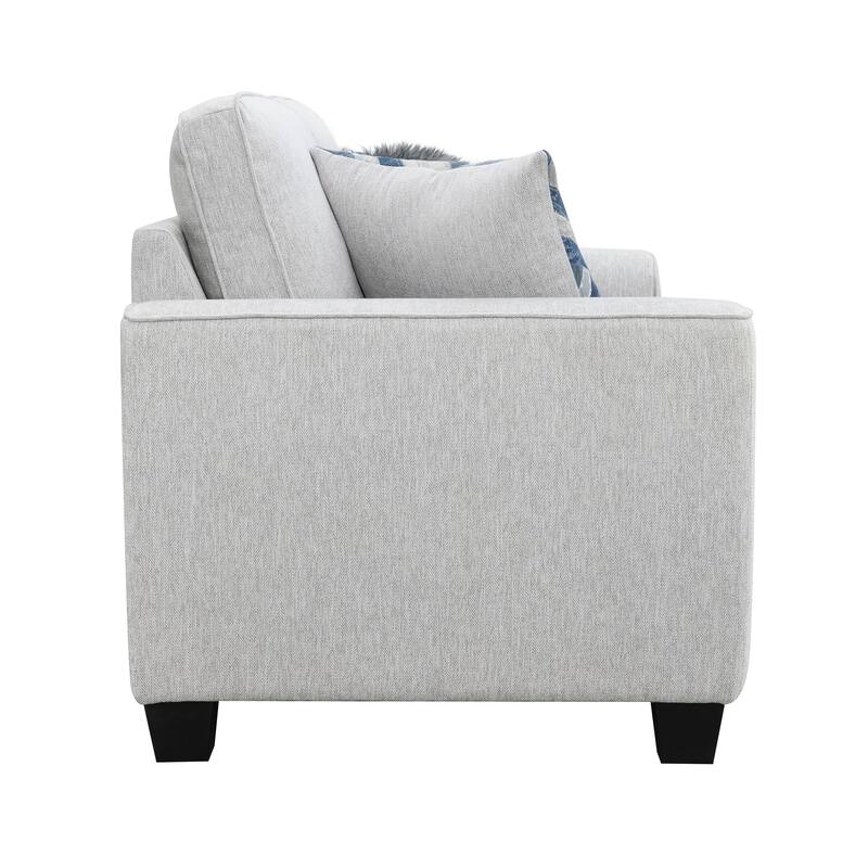 Furniture of America Maevy 2-Piece Taupe Chenille Sofa Set with Accent Pillows