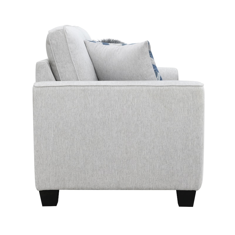 Furniture of America Maevy Chenille Loveseat with Accent Pillows