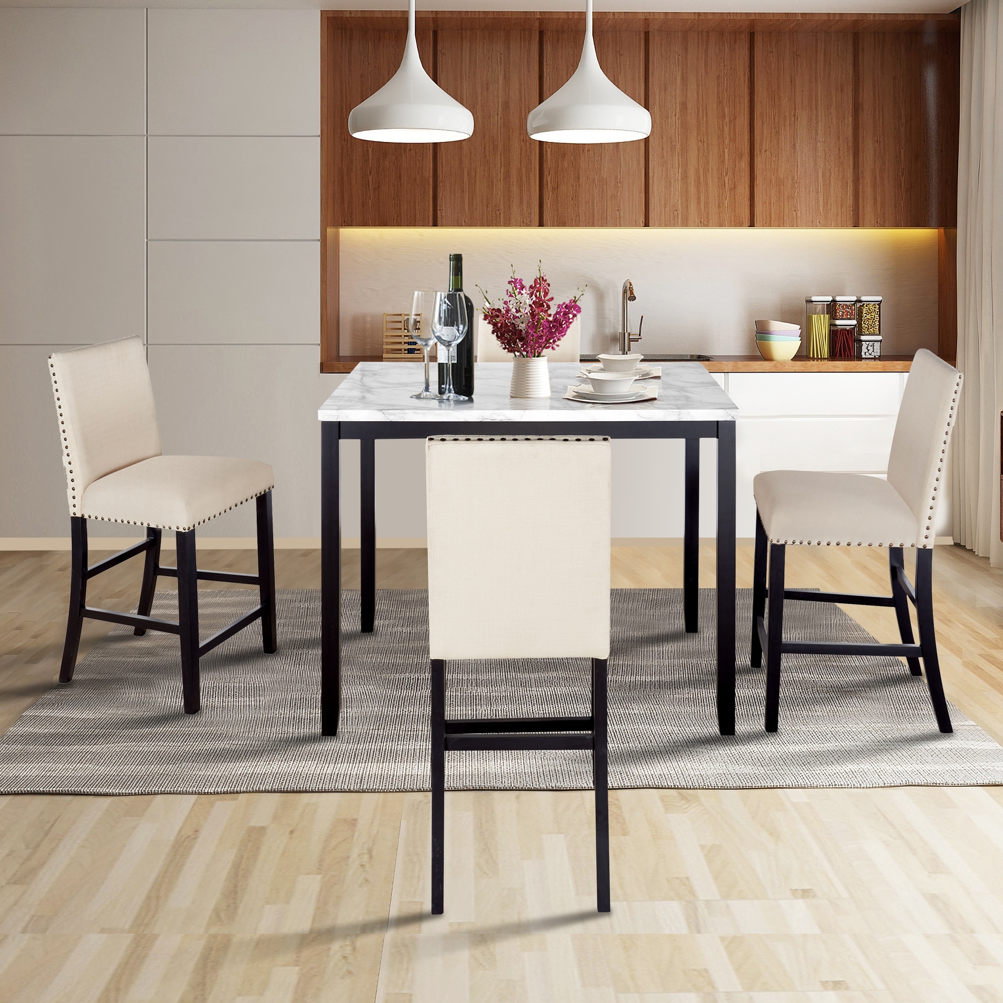 Luxury counter cheap height dining sets