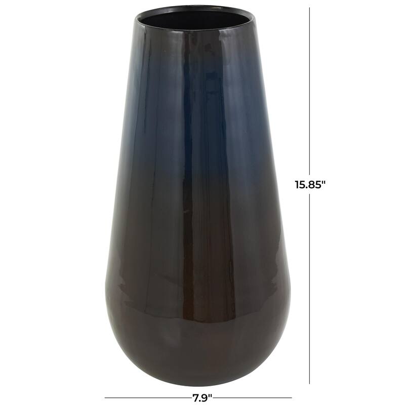 CosmoLiving by Cosmopolitan Metal Slim and Cone Geometric Vase with Handles (Set of 2) - Gold, Silver, Dark Gray, White, Black