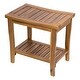 preview thumbnail 2 of 5, Acacia Wood 2-Tier Shower Bench Spa Stool with Storage and Non-Slip Feet