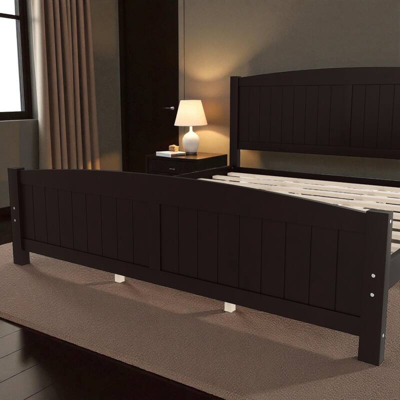 Solid Wood Platform Bed Frame with Support Slats, Strong Structure, No Box Spring Needed Modern Bedroom Furniture