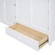 preview thumbnail 11 of 10, Twin Size Loft Bed with Drawer, 2 Wardrobes & Mirror, Versatility Solid Wood Bed Frame w/Guardrails for Kids Teens Adults White