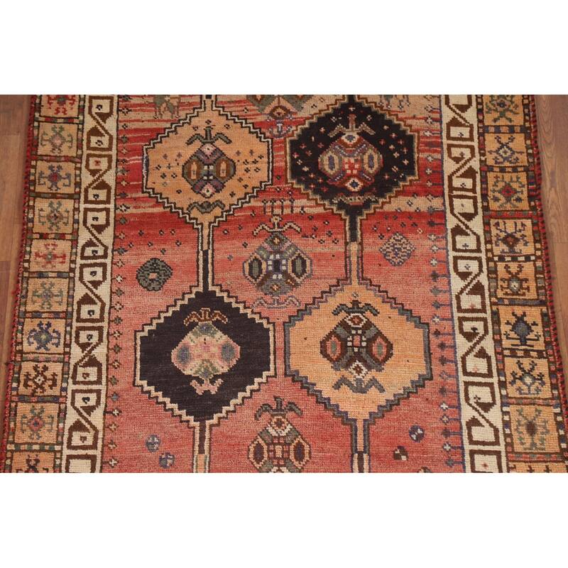 Hand Knotted Oriental 100% Wool Carpet Traditional Geometric Red Lori Area Rug - 7' 10'' X 4' 0''