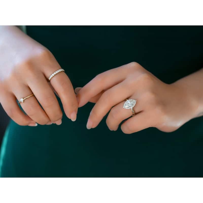 Annello by Kobelli 14k Gold Forever One Margaux Engagement Ring (DEF/VS, DEF/VS)