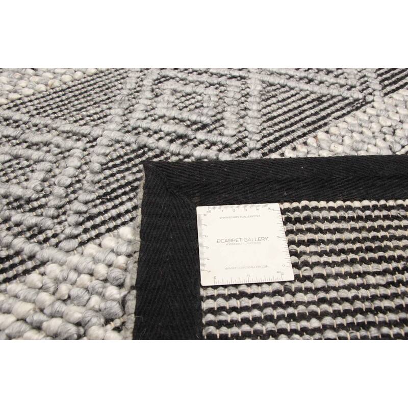 ECARPETGALLERY Braid weave Sienna Grey Wool Rug - 5'2 x 7'8