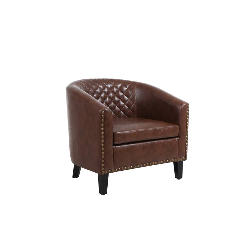 Club Chairs with nailheads and solid wood legs