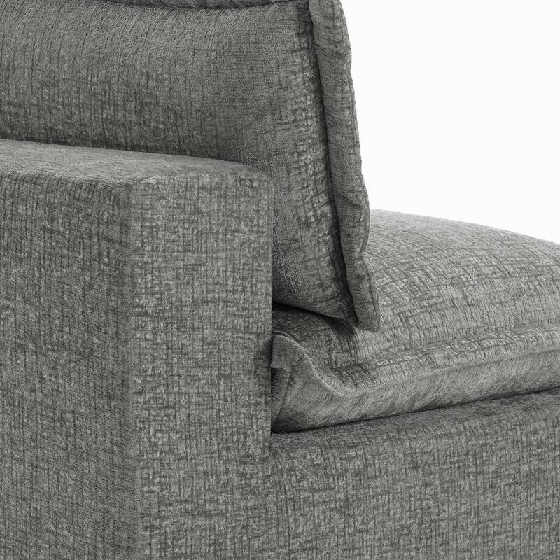 32"W Chenille Upholstered No Assembly Armless Accent Chair