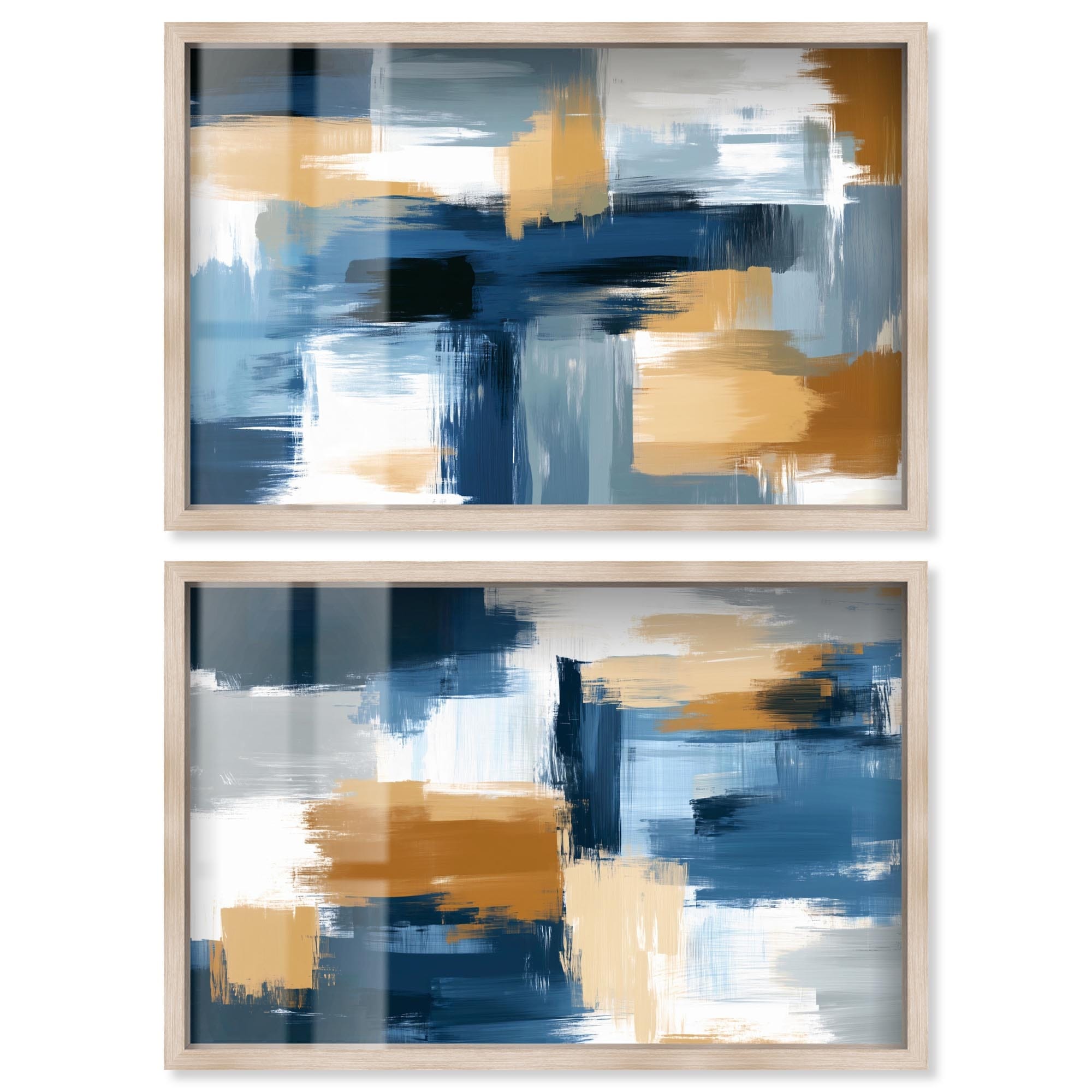 Luxe Abstracts Bathroom Wall Art Set of 2 Shadowbox Print by Art Remedy