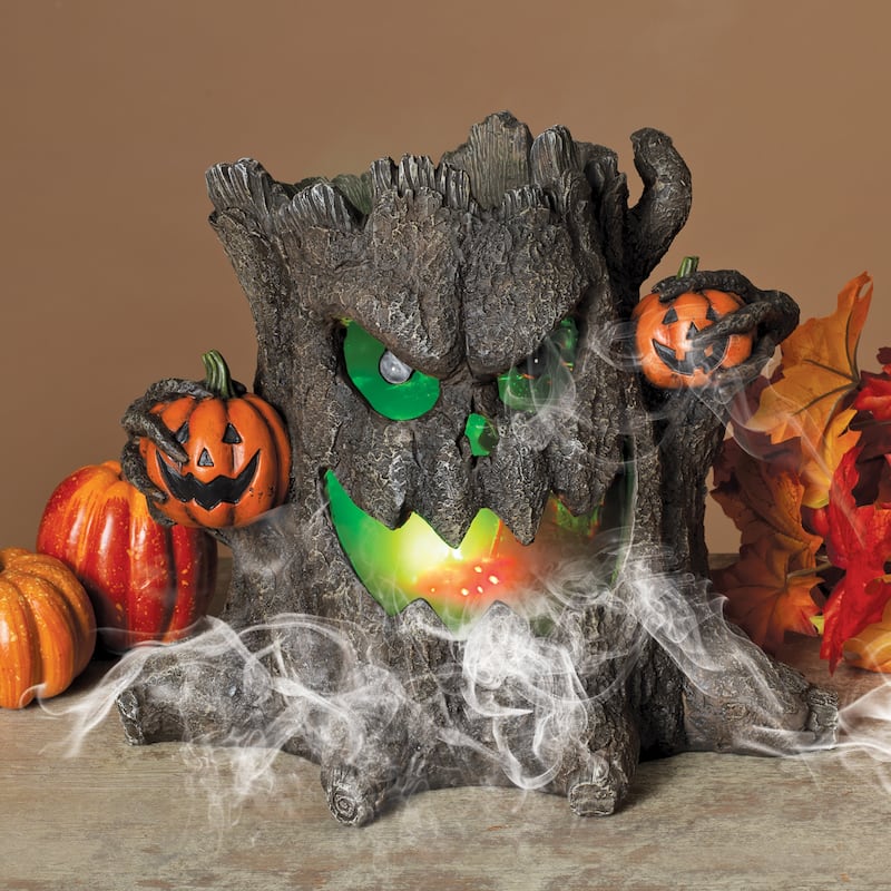 Electric Lighted Spooky Smoking Tree