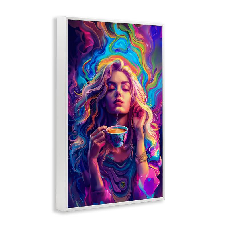 Stupell Spiritual Woman Sipping Tea Framed Giclee Art Design By Spirit of the Rainbow