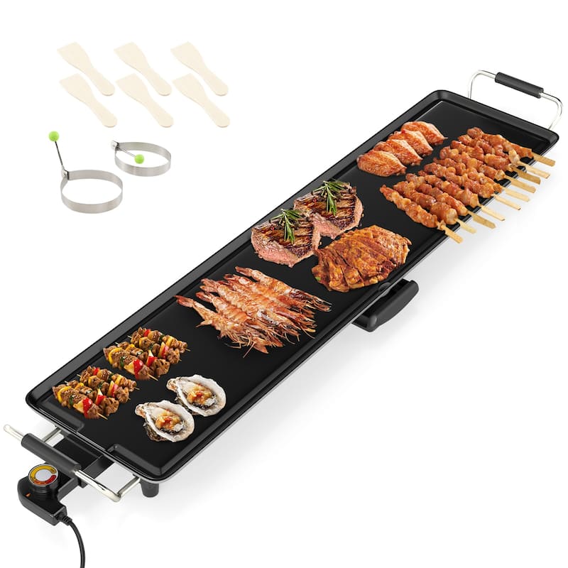 Gymax 35'' Extra Large Electric Griddle w/ Adjustable Temperature - Black