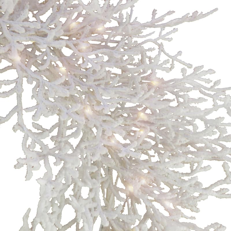 National Tree Company 30 in. HGTV Home Collection Pre-Lit Christmas by the Sea Coral Wreath - 30 in