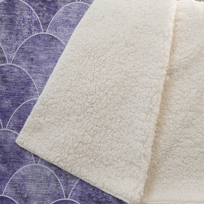 Premium Machine Washable Modern Arches Sherpa Throw Blanket