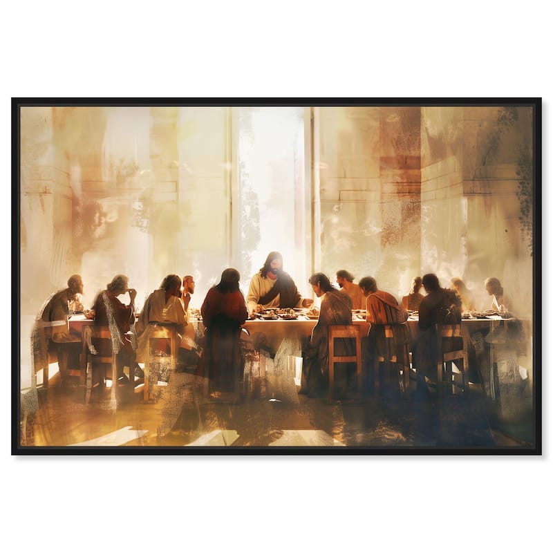 Supper in His Light Canvas by Art Remedy - Black - 45" x 30"