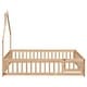 preview thumbnail 103 of 109, Twin/Full Montessori Toddler Floor Bed Frame, Modern House-Shaped Bed Frame with Fence and Full-Length Guardrails for Girls Boys