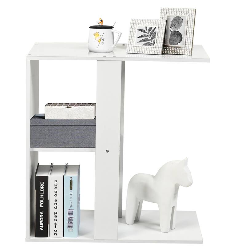 Costway 3-tier Side Table W/Storage Shelf Space-saving Nightstand