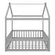 preview thumbnail 26 of 34, Full Size Wood Bed House Bed Platform Bed Frame With Fence