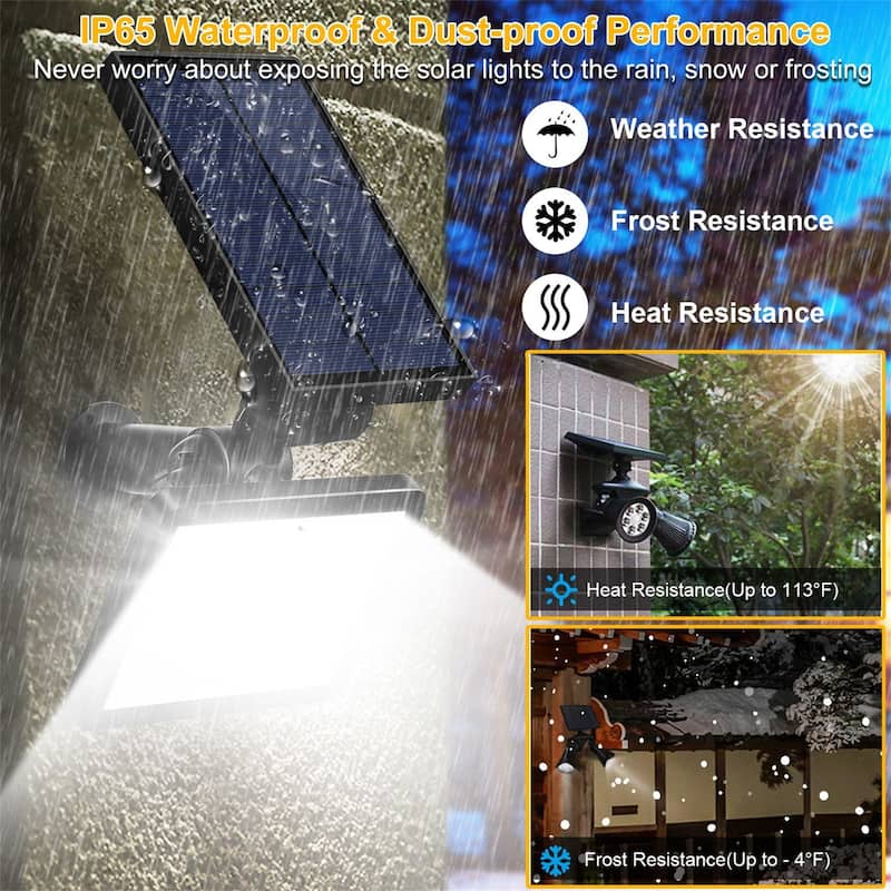 48 LEDs Solar Spotlight Outdoor Light - Black