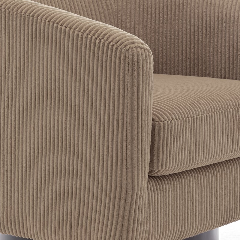 2 Set Round Barrel Chair 360-Degree Swivel Accent Chairs