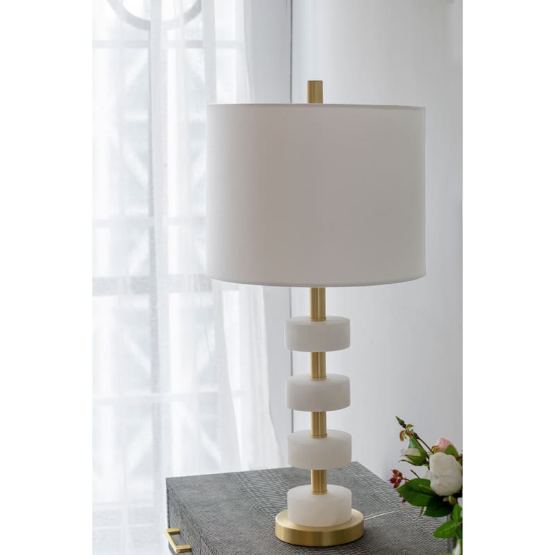 13x13x26" Marble Table Lamp