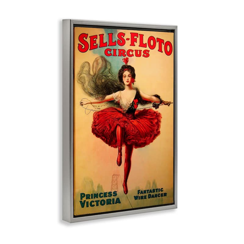 Stupell Sells-Floto Circus Vintage Poster Framed Floater Canvas Wall Art Design By Marcus Jules