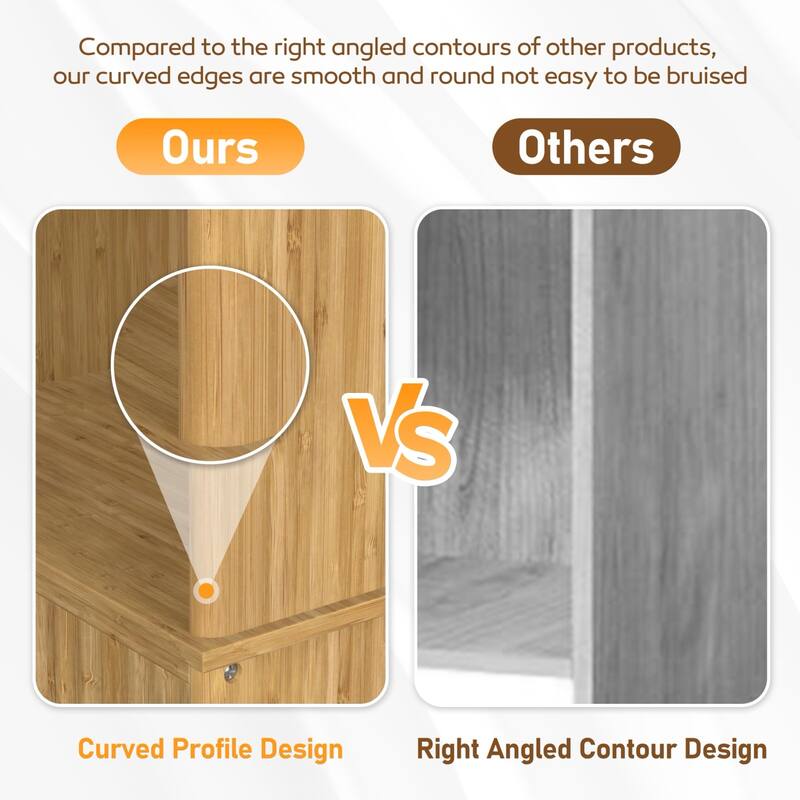 VEIKOUS 68'' Tall Bathroom Storage Cabinet with Anti-Tipping Design