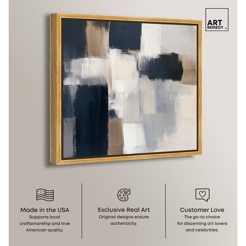 Blue and Tan Abstraction II Canvas by Art Remedy