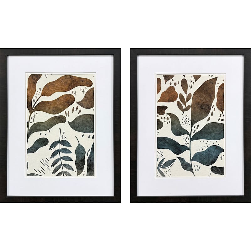 HomeRoots Set Of Two Dyed Fall Brown Framed Wall Art