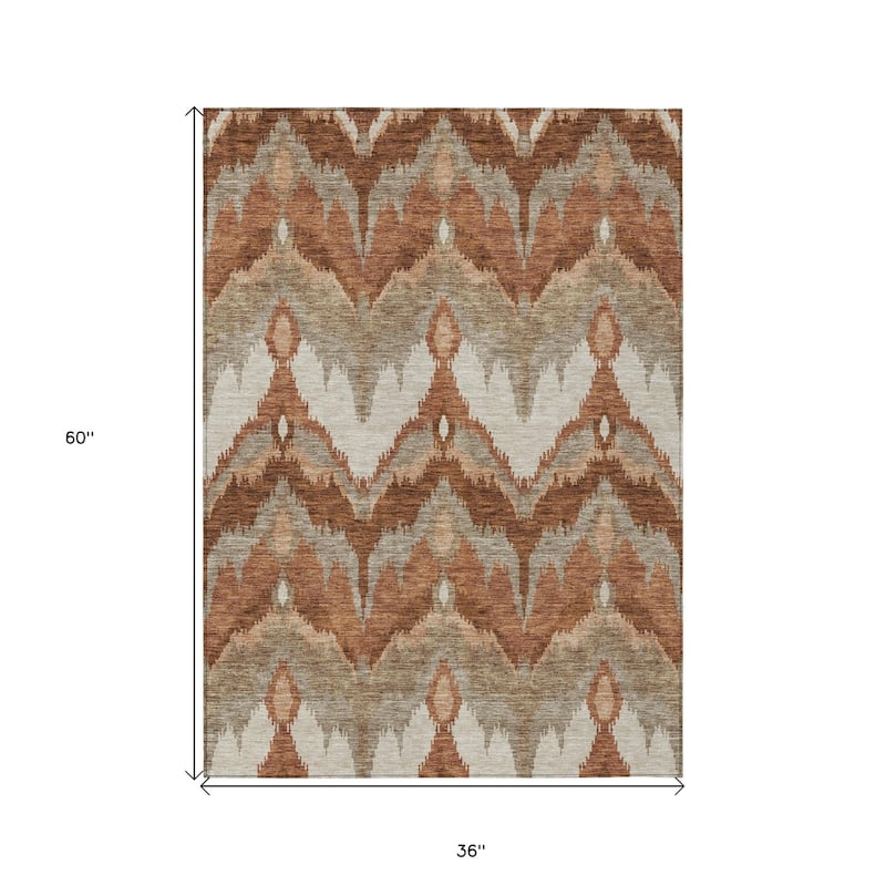 HomeRoots Ikat Transitional Rectangle Outdoor Rug