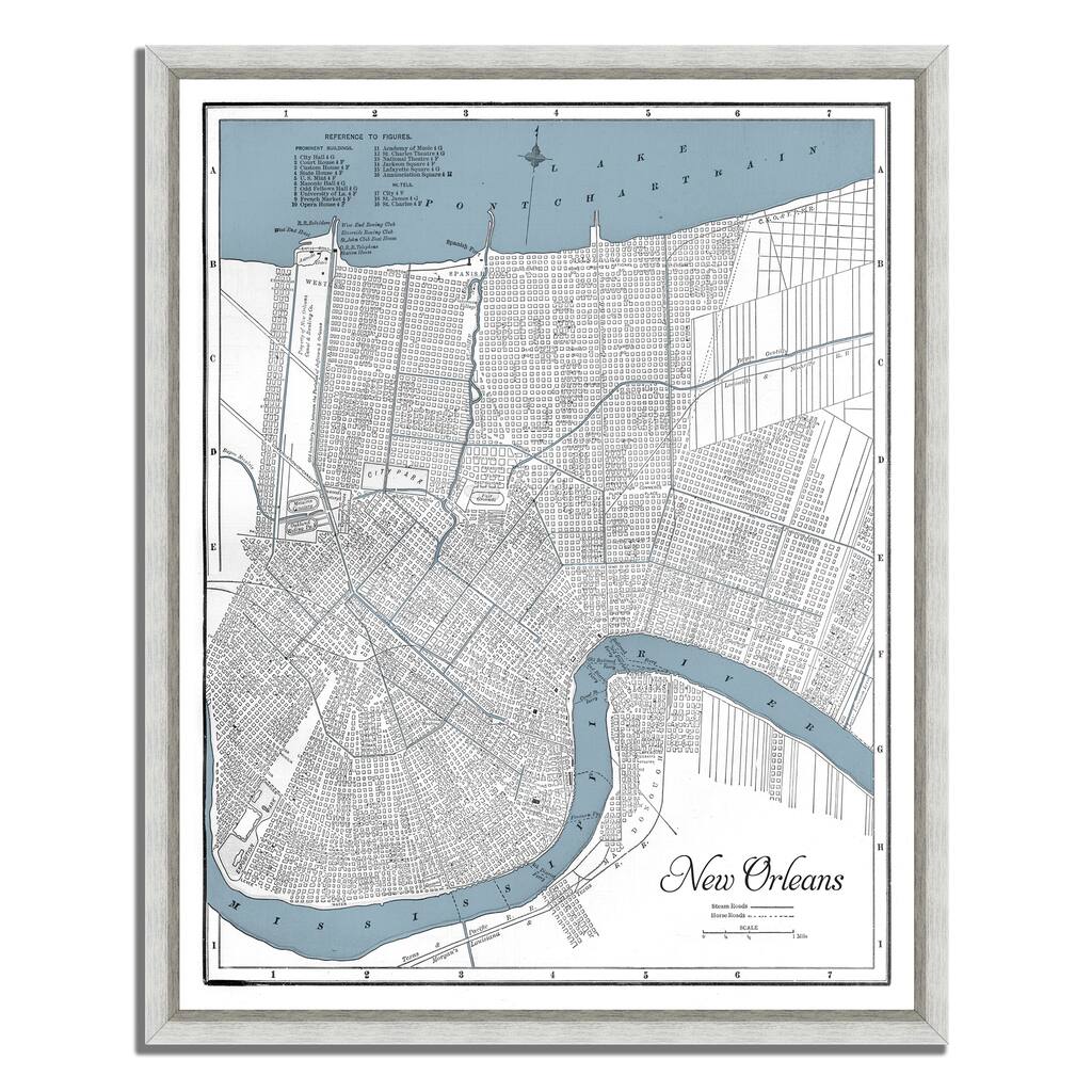 Map of New Orleans, LA - Multi-Color
