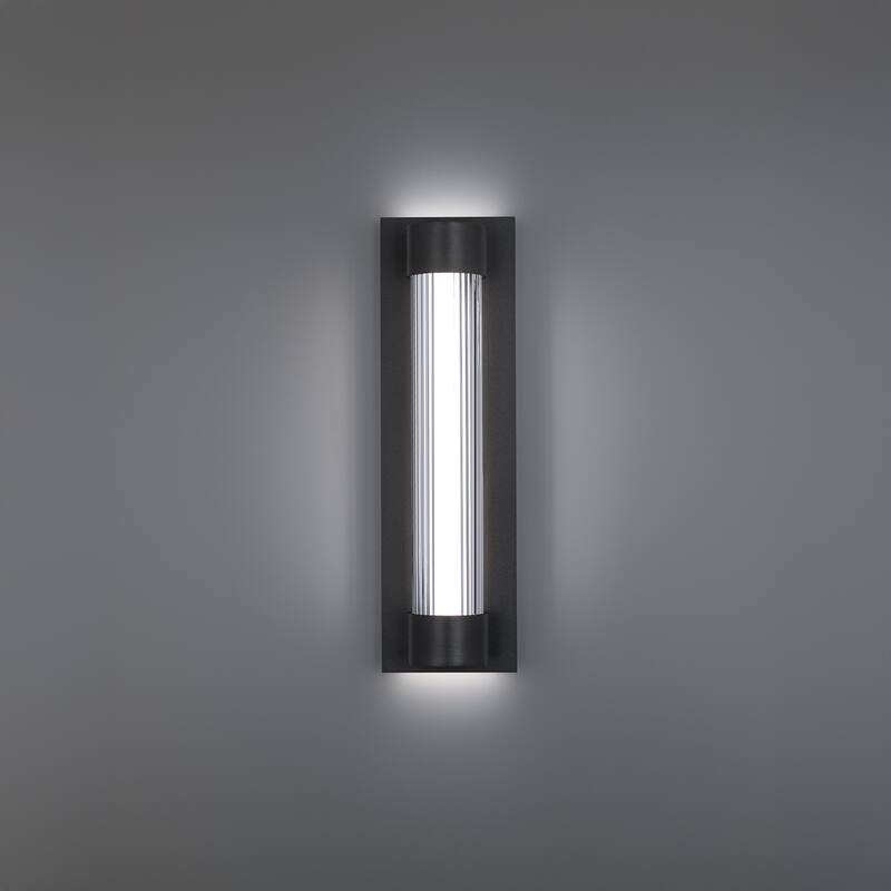 Chyzel 18in LED Outdoor Wall Light Selectable CCT 2700-3000-3500-4000K set to 2700K in Black