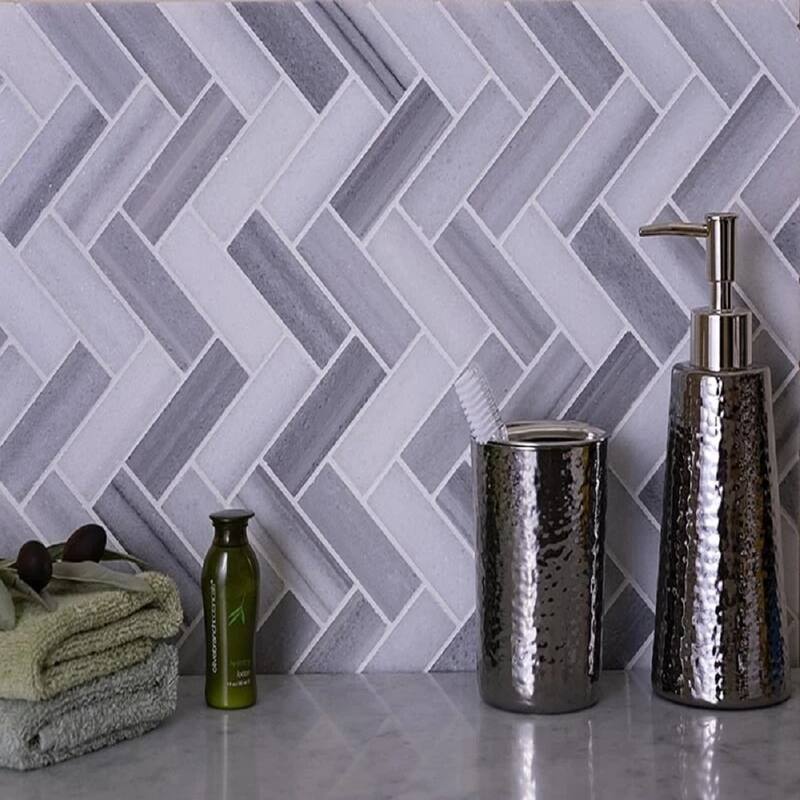 Apollo tile 12 x 12 Zebra Polished Gray Equator Marble Tile (5.29 sq ft/case) - 5 Pack
