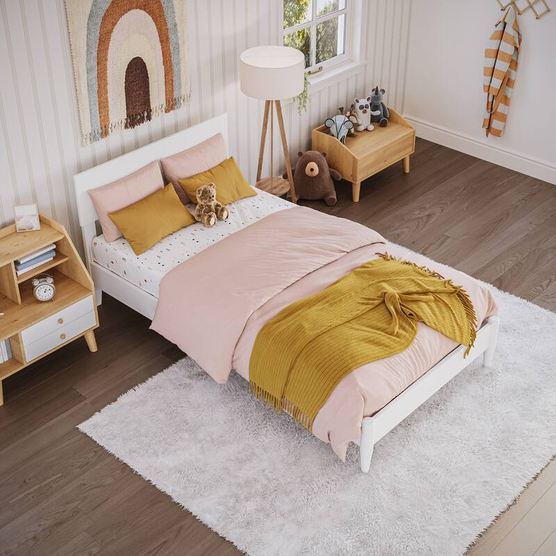 Aria Solid Wood Modern Low Profile Platform Bed