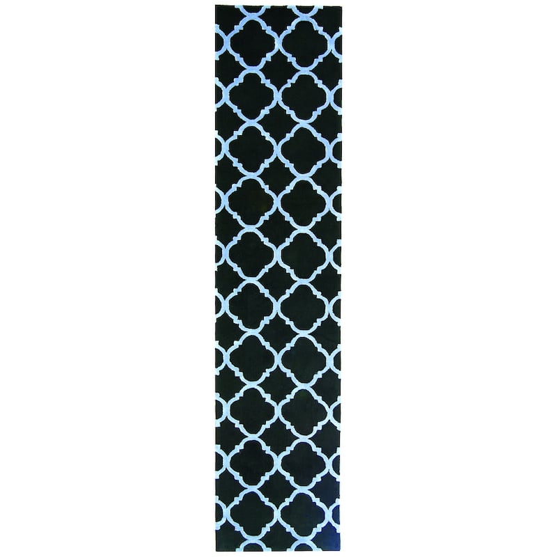 SAFAVIEH Handmade Newport Frida Modern Cotton Rug - 2'3" x 12' Runner - Black/Blue