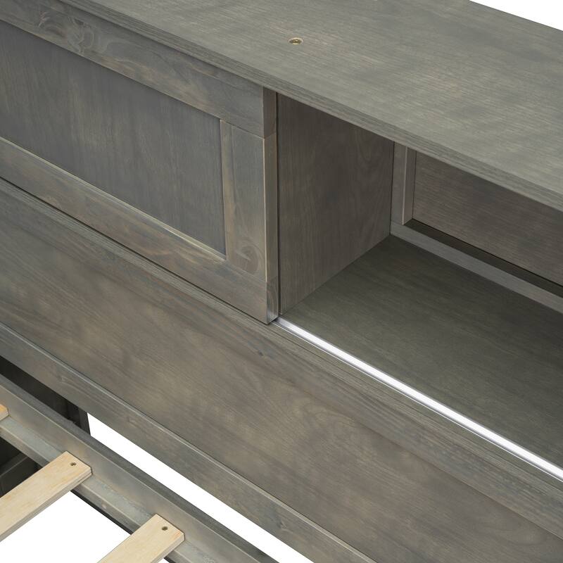 Wooden Daybed with 3 Storage Drawers,and a set of Sockets and USB Ports