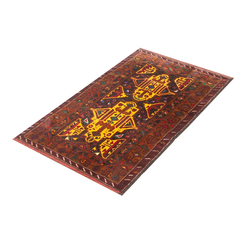 ECARPETGALLERY Hand-knotted Teimani Orange Wool Rug - 3'7 x 5'11