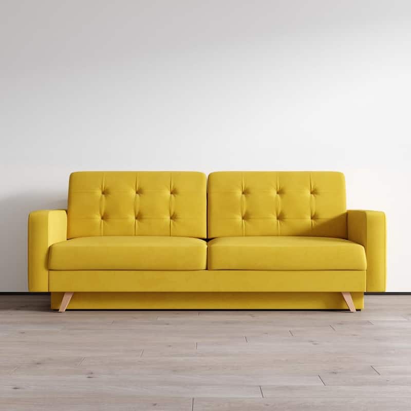 Vegas Queen Futon Sleeper Sofa Bed - Yellow