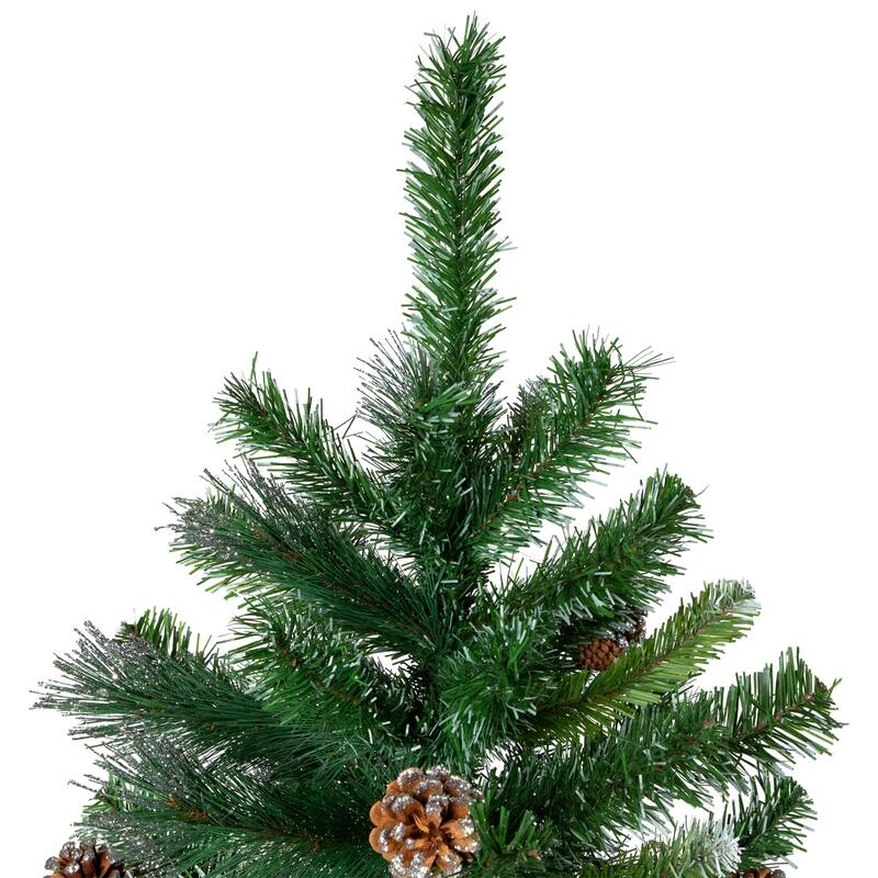 Two Tone Buckeye Glitter Pine Full Artificial Christmas Tree - 3' - Unlit - 3 Foot