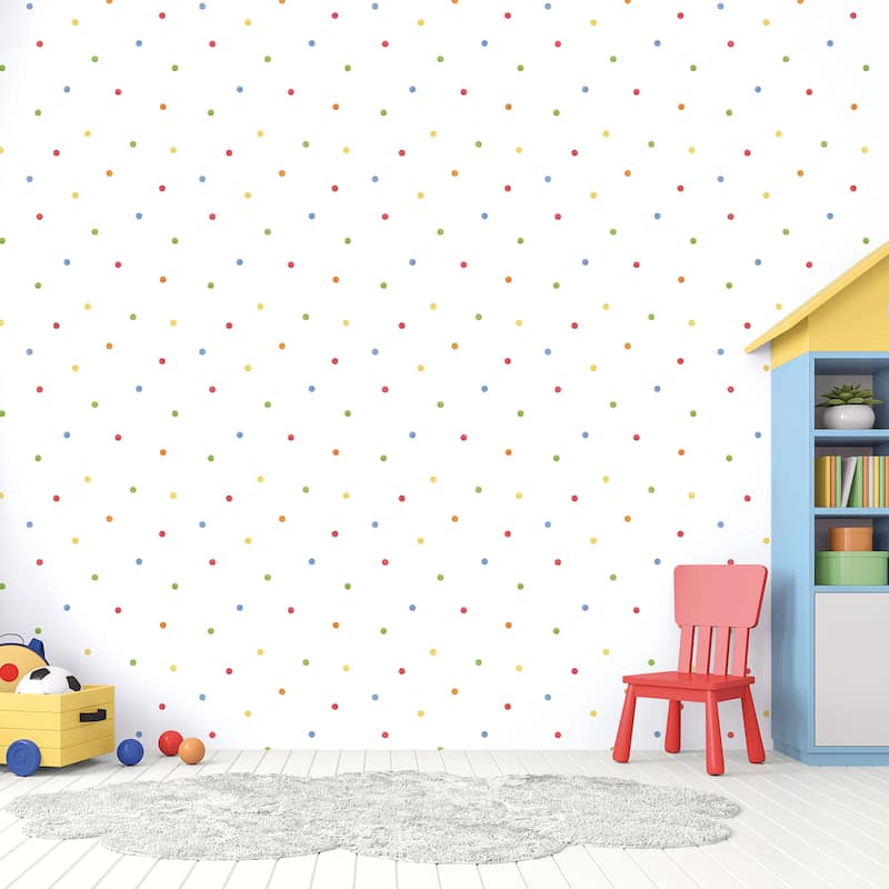 Galerie Wallcoverings Tiny Tots 2 Polka Dots Non-woven Matte Wallpaper Roll