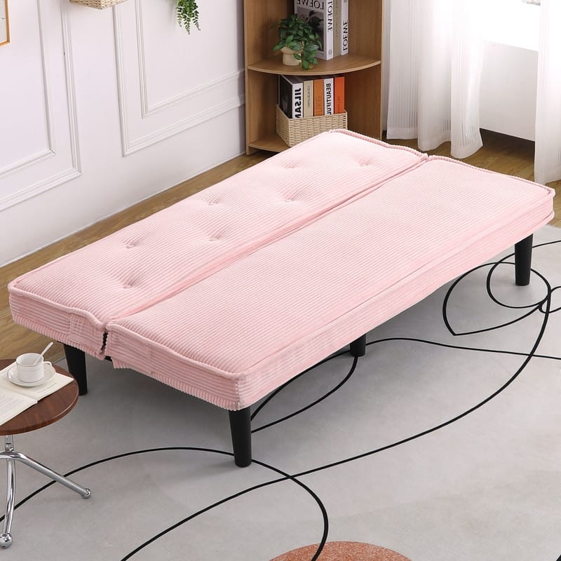 65.7" Corduroy Armless Upholstered Sofa Bed
