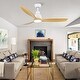 preview thumbnail 9 of 58, YUHAO 56 inch 6 Speed Quiet DC Motor Indoor Matte White Ceiling Fans with Lights and Remote Control