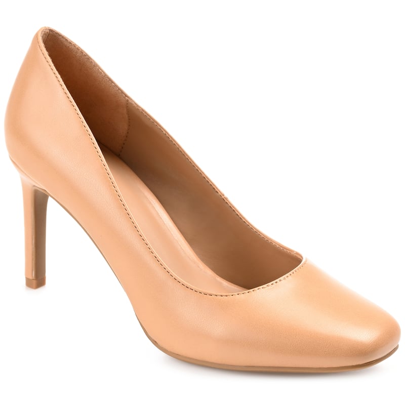 Journee Collection Women's Monalee Square Toe Mid Heel Pumps