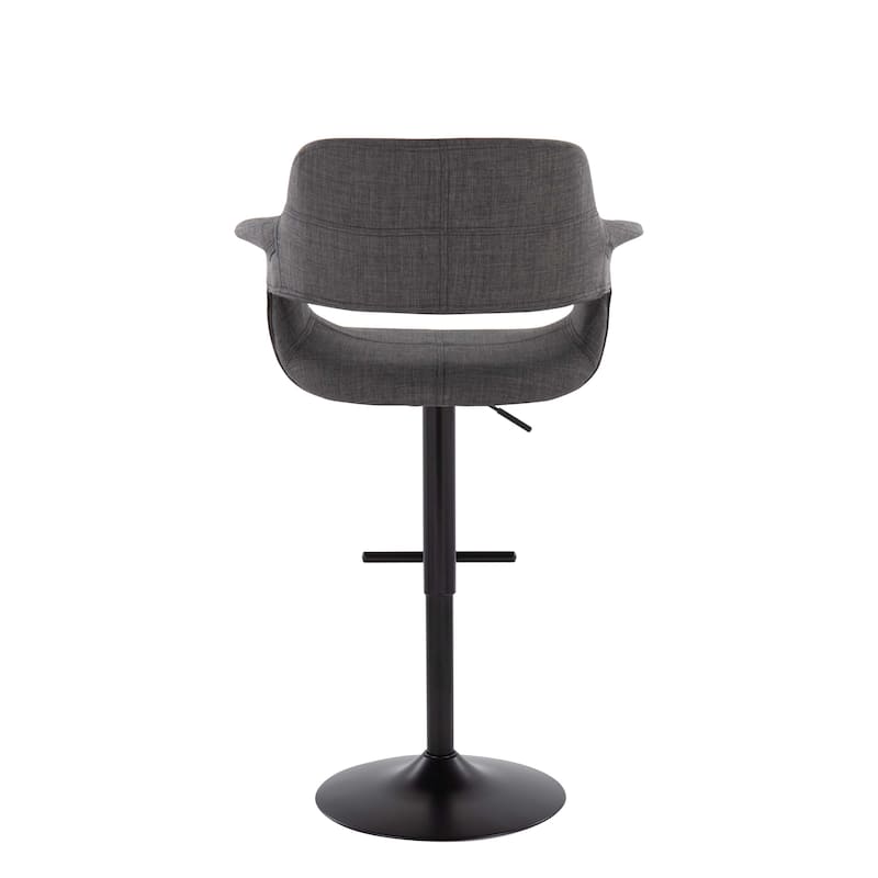 Lumisource Barstool with Swivel in Black and Charcoal, Set of 2 - 19"Lx23.5"Wx39-47.5"H