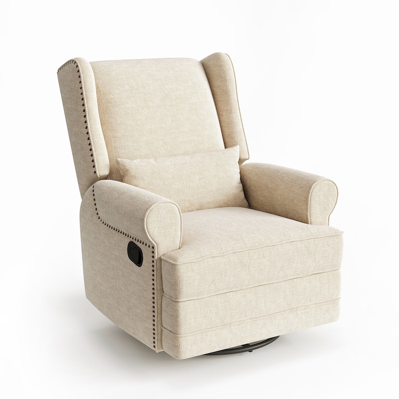 Swivel Recliner Chair with Extra Large Footrest, Grey