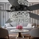 preview thumbnail 2 of 14, River of Goods Olivia Oil Rubbed Bronze Finish/ Crystal 52-inch LED Ceiling Fan - 52"L x 52"W x 18.25"H - 52"L x 52"W x 18.25"H