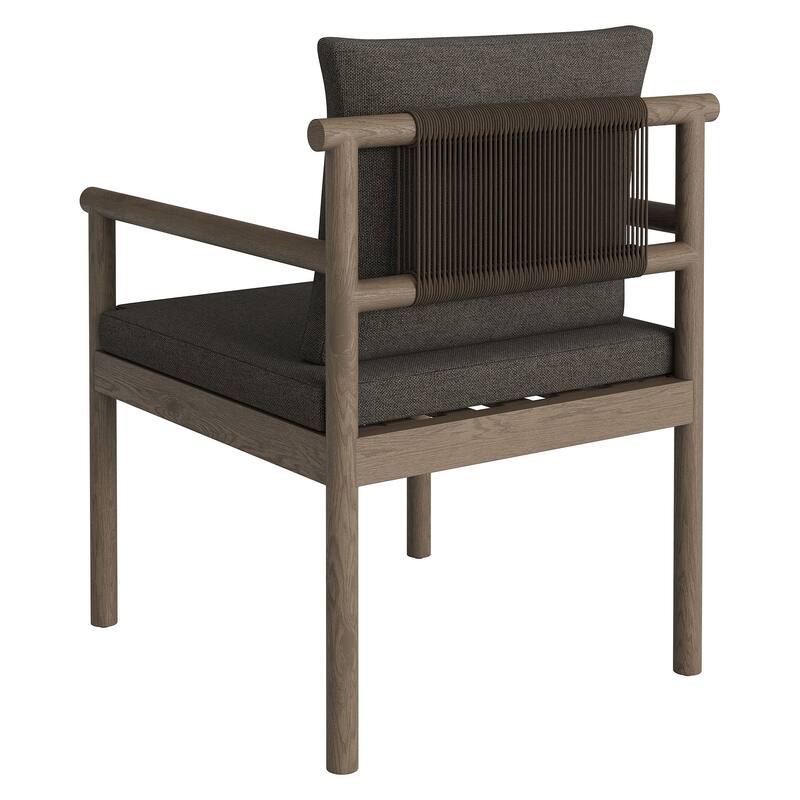 Eleni Outdoor Patio Teak Wood Rope Dining Chair