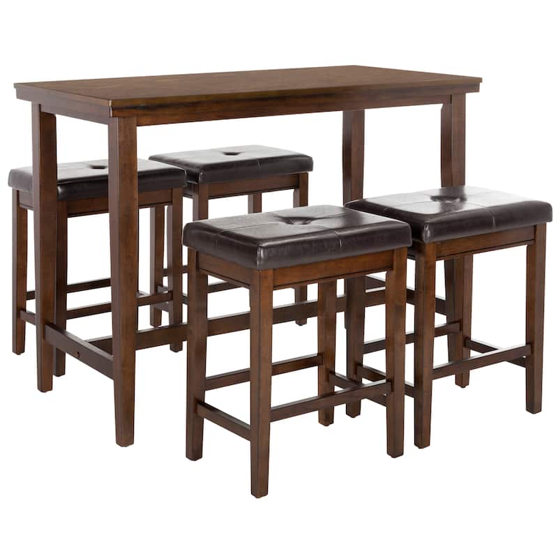 SAFAVIEH Coletta Dark Brown 5-Piece Pub Set - 48" x 24" x 36" - 48Wx24Dx36H