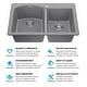preview thumbnail 31 of 42, KRAUS Forteza Granite 33 inch 60/40 Undermount Drop-in Kitchen Sink