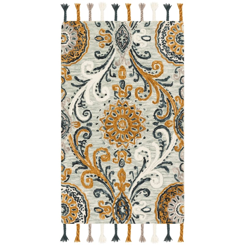 SAFAVIEH Handmade Suzani Ennie Boho Tribal Wool Rug